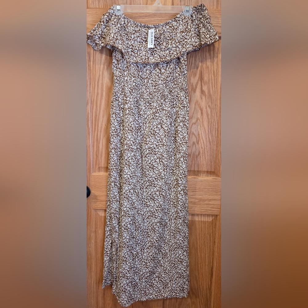 Old Navy Brown and Cream Maxi Skirt